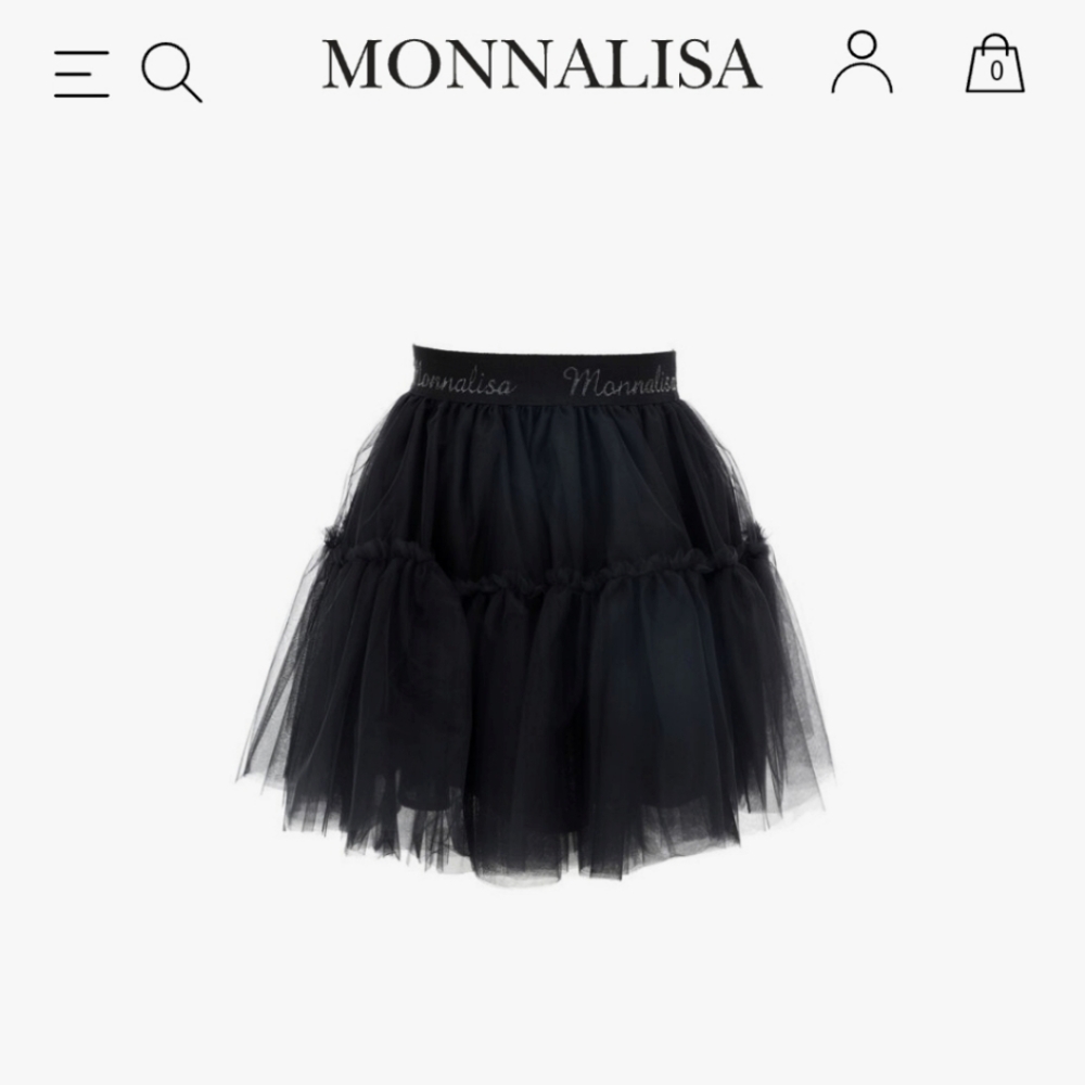 Monnalisa Black Tulle Skirt